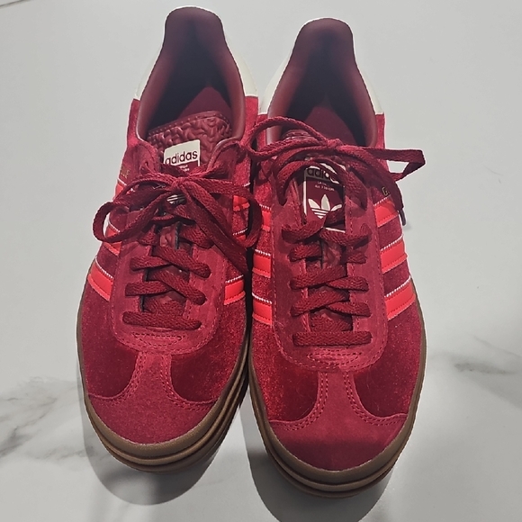 Adidas Gazelle Bold "Velvet Pack - Victory Red/Bright Red/Off White" sneakers - Picture 1 of 4